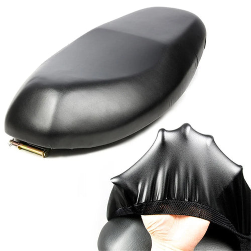 Motorcycle Seat Cover Waterproof Electric Bike Seat Rain Cover Saddle Protector, Size: L - Black - 1