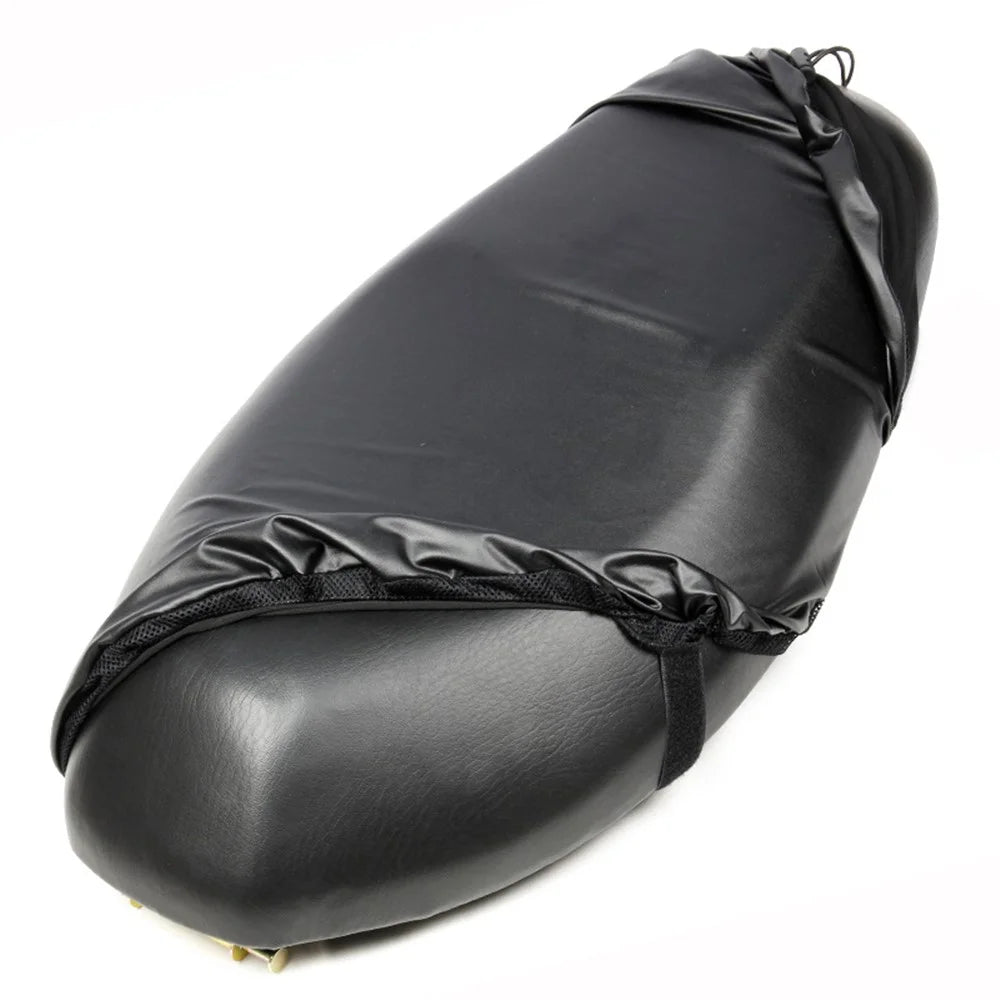 Motorcycle Seat Cover Waterproof Electric Bike Seat Rain Cover Saddle Protector, Size: L - Black - 2
