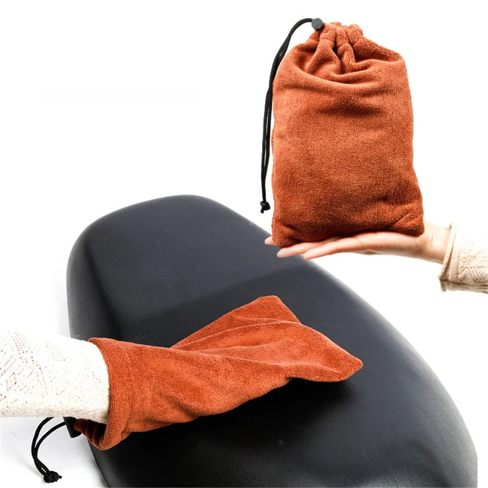 Motorcycle Seat Cover Waterproof Electric Bike Seat Rain Cover Saddle Protector, Size: L - Black - 3