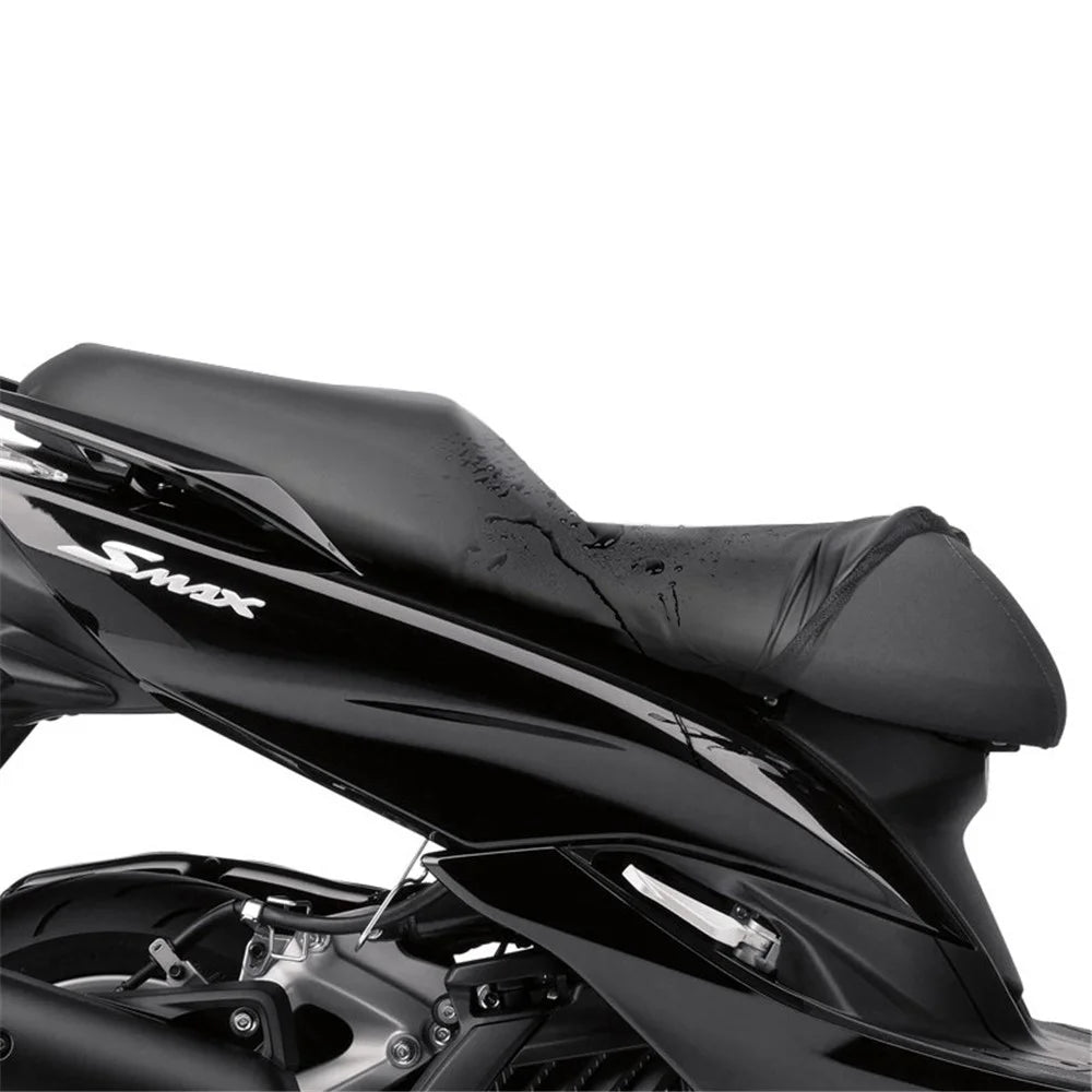 Motorcycle Seat Cover Waterproof Electric Bike Seat Rain Cover Saddle Protector, Size: L - Black - 7