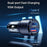 USAMS US-CC176 C36 95W USB-A+USB-C Car Charger Transparent Mini Fast Car Charger with Light - Black - 5