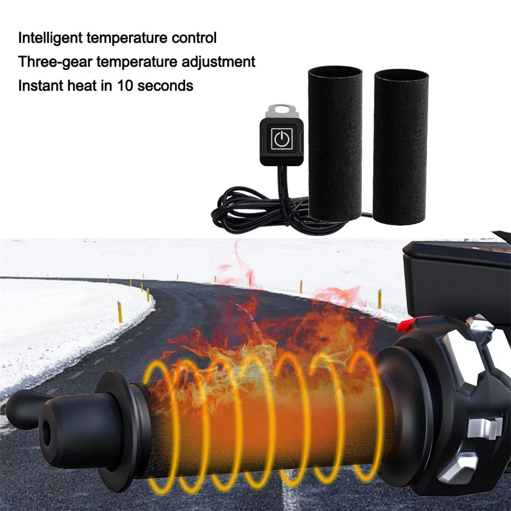 WUPP CS-974A1 12V Motorcycle Scooter Three Gear Temperature Control Electric Hand Grip Cover Heated Grip Handlebar - 2
