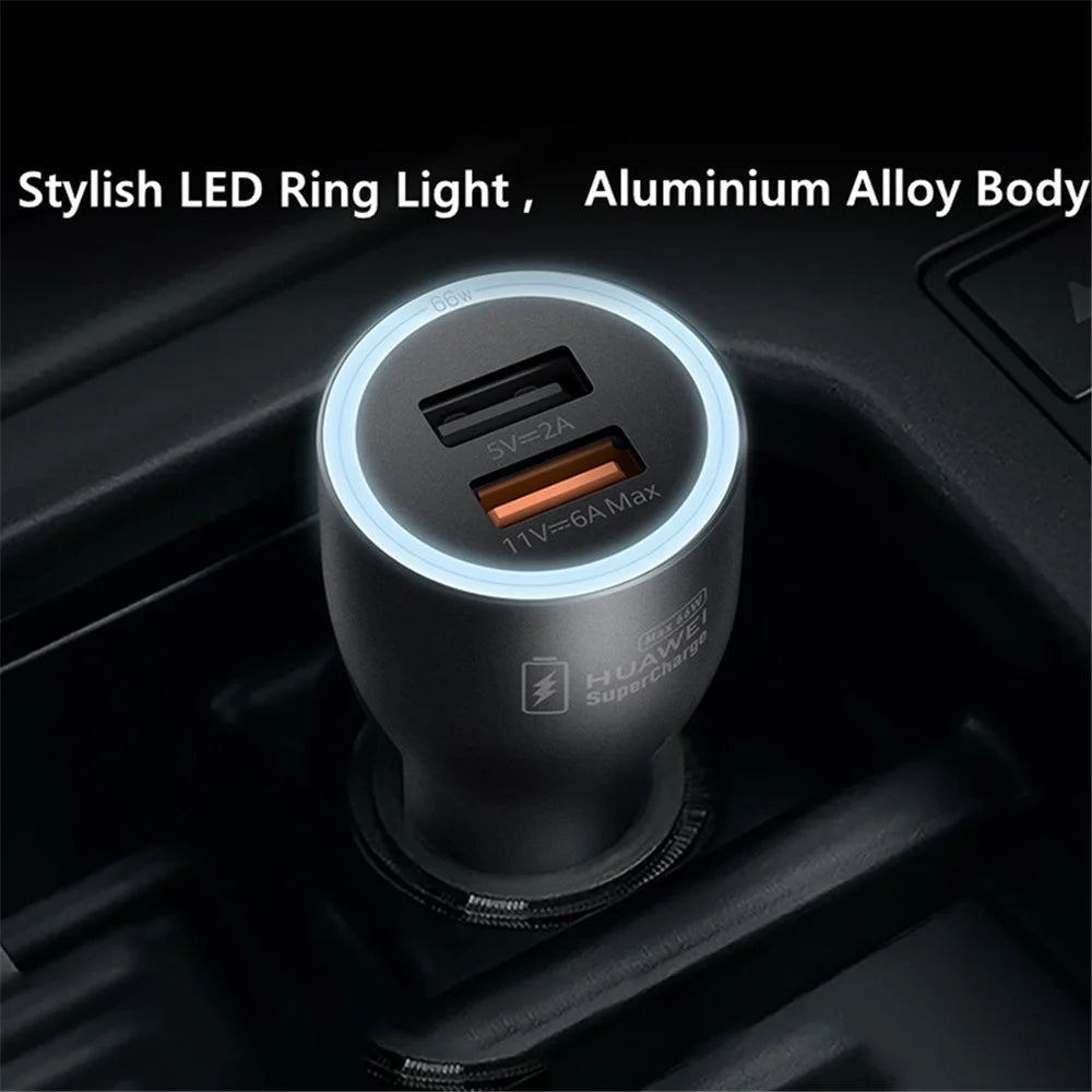 HUAWEI P0006 Super-Fast Charging Car Charger 66W Max Car Charger with 2 USB-A Output Ports - 4