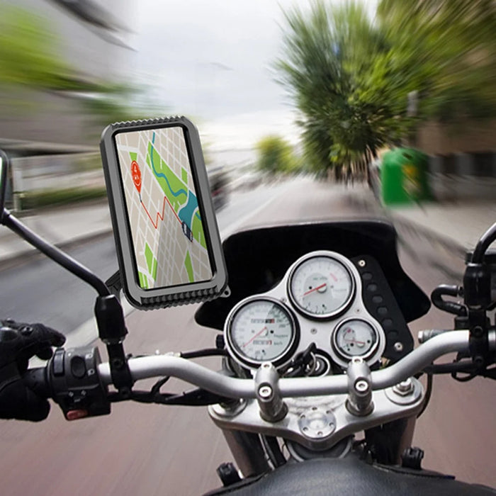 Z009B Bike Motorcycle Rearview Mirror Mount Waterproof Phone Case Cycling Cellphone Holder Bracket - 2