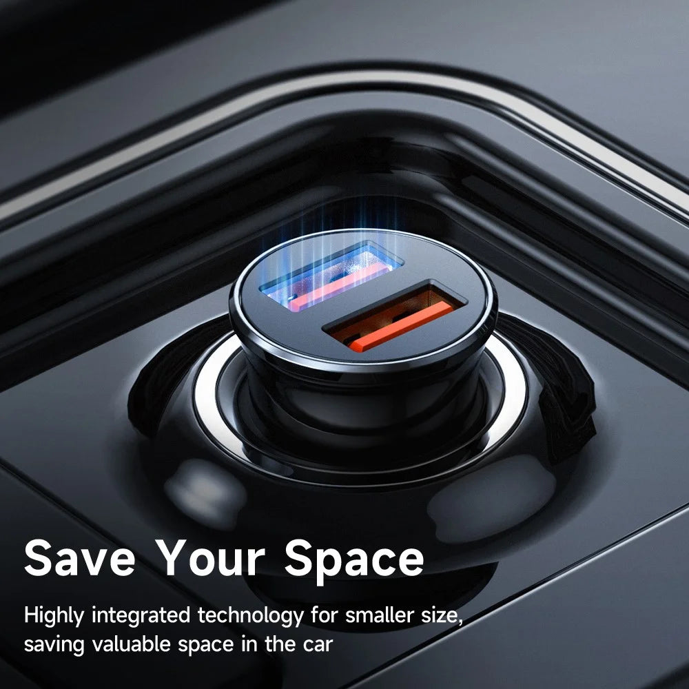 MCDODO CC-6602 5V / 2.4A Dual Port USB Car Charger Aluminum Alloy Portable Charging Adapter, Black - 3