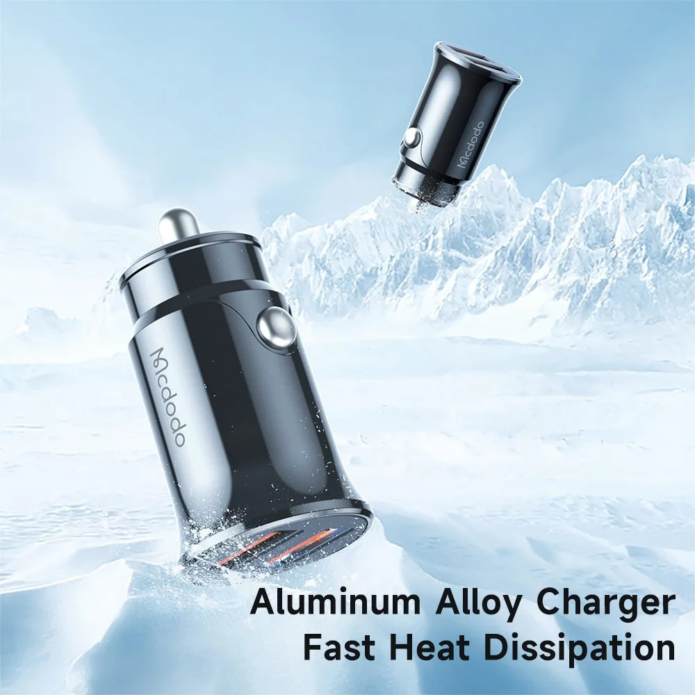 MCDODO CC-6602 5V / 2.4A Dual Port USB Car Charger Aluminum Alloy Portable Charging Adapter, Black - 4