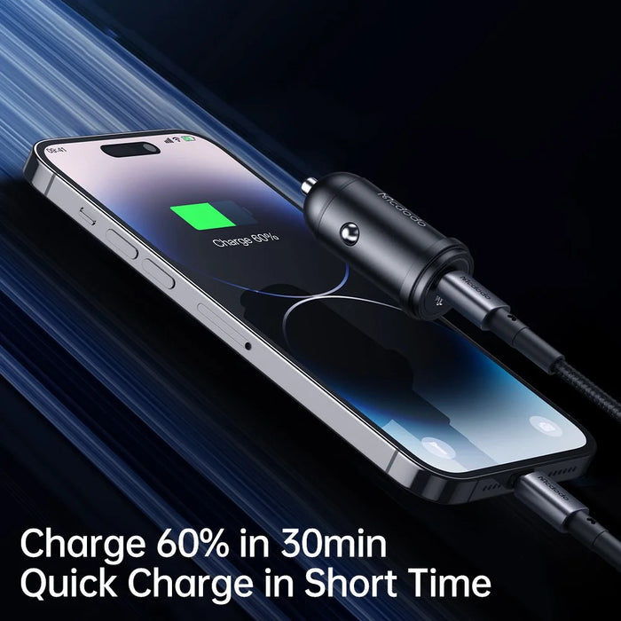 MCDODO CC-7491 PD 30W Fast Charging Type-C Single Port Mini Car Charger, Black - 3