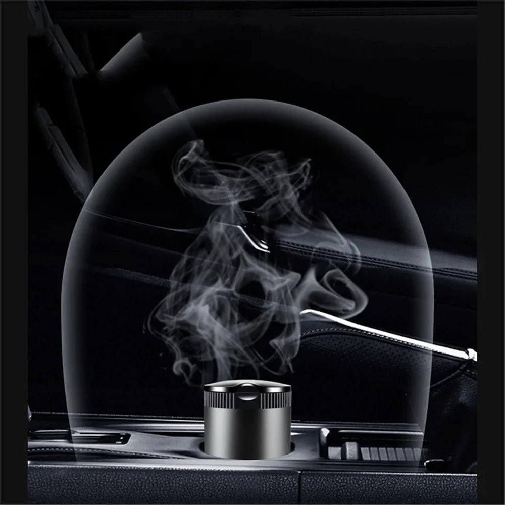 Creative Car Metal Ashtray with LED Night Light High-Temperature Resistant Ashtray with Cigarette Holder - Black - 3