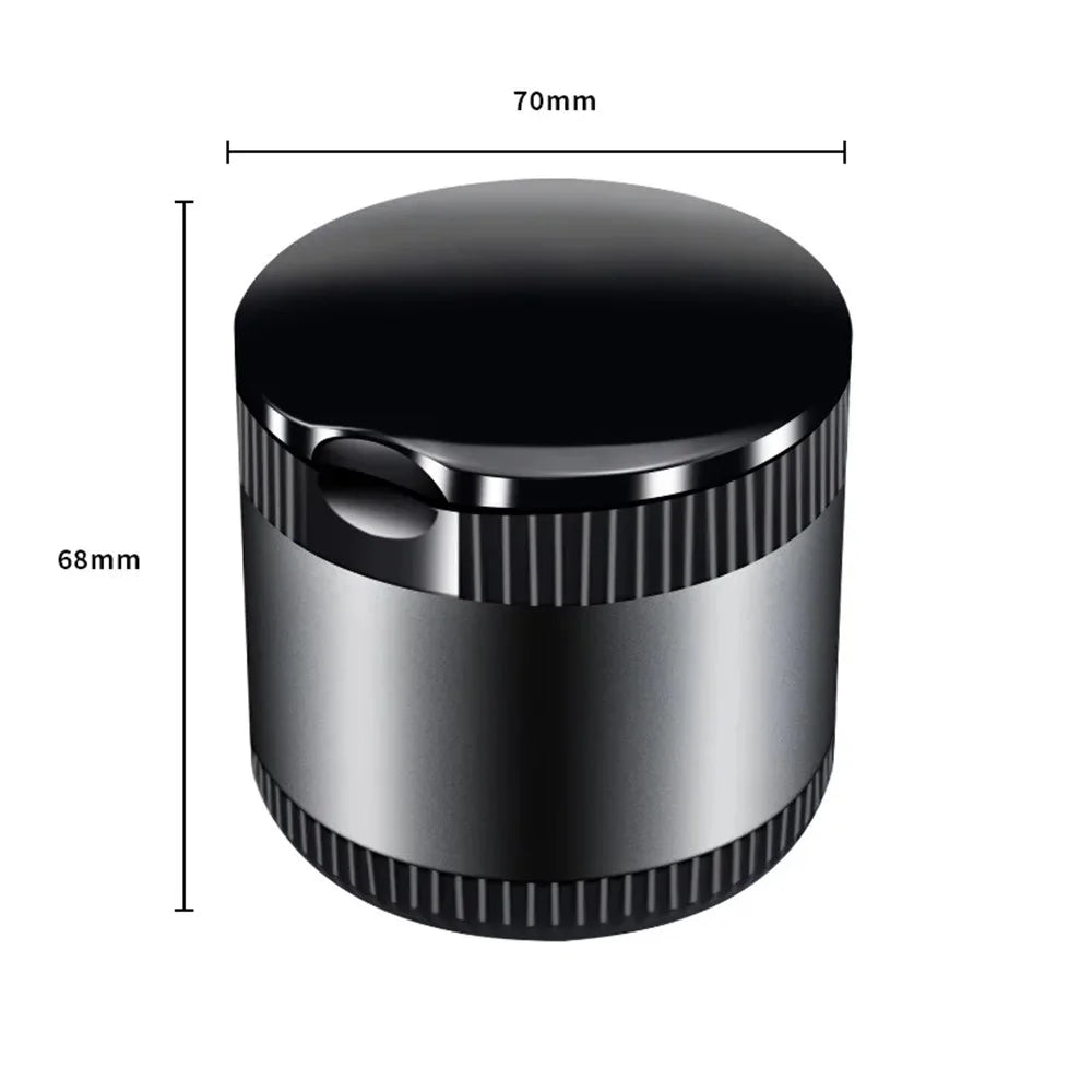 Creative Car Metal Ashtray with LED Night Light High-Temperature Resistant Ashtray with Cigarette Holder - Black - 6