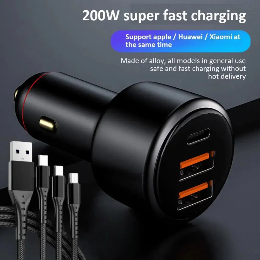 PD3.0 Fast Charging Car Charger 65W Cigarette Lighter Charger Adapter 3-Port 100W Super Car Charger - 3
