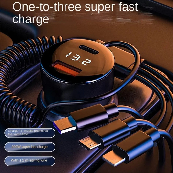 PD 30W Fast Car Charger with 100W Super Fast Charging Cable Multi-Function Cigarette Lighter 230W Car Charger Adapter - 5