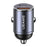 USAMS US-CC206 C38 PD 30W USB A+C Fast Charging Aluminum Alloy Car Charger with Pull Ring - Dark Grey - 2