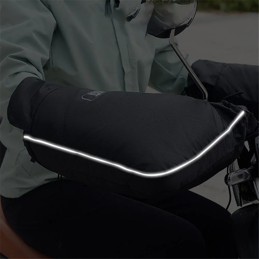 WUPP CS-1506A1 1 Pair Winter Electric Bicycle Motorcycle Warm Handlebar Cover Handle Gloves, Large Opening - 5