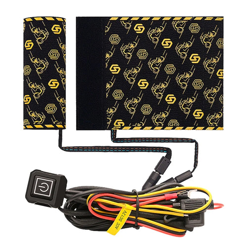 WUPP CSZH-974B2 Pattern Design 12V Motorcycle Heating Pad 5+1 Gear Handlebar Heated Grips with Memory Function, 1.5m ACC Cable - 1