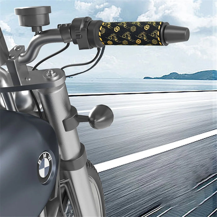 WUPP CSZH-974B2 Pattern Design 12V Motorcycle Heating Pad 5+1 Gear Handlebar Heated Grips with Memory Function, 1.5m ACC Cable - 2