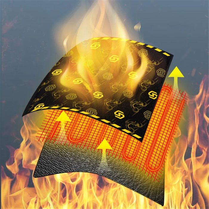 WUPP CSZH-974B2 Pattern Design 12V Motorcycle Heating Pad 5+1 Gear Handlebar Heated Grips with Memory Function, 1.5m ACC Cable - 3