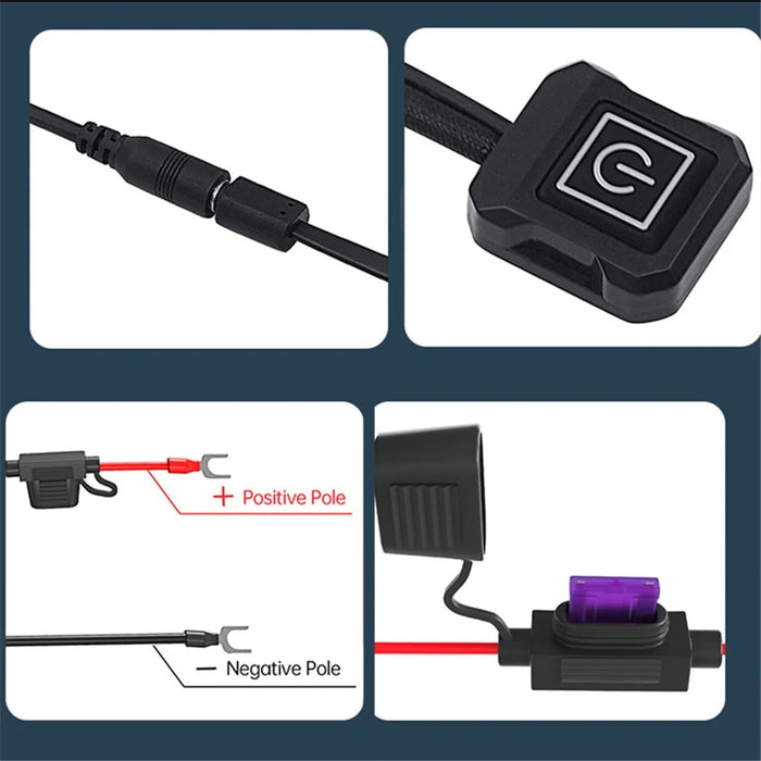WUPP CS-1819A1 Fast Heating Handlebar Silicone Sleeve Motorcycle Electric Heated Grips, Wrap Version - 6