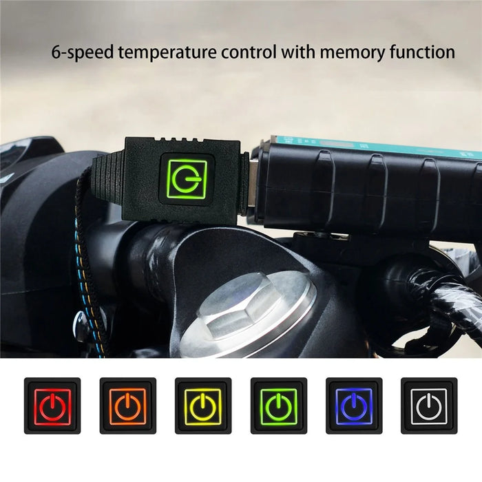 WUPP CSZH-974G1 Electric Handlebar Grip with Memory Function Motorbike Heated Grip with 6 Temperature Adjustable - 4
