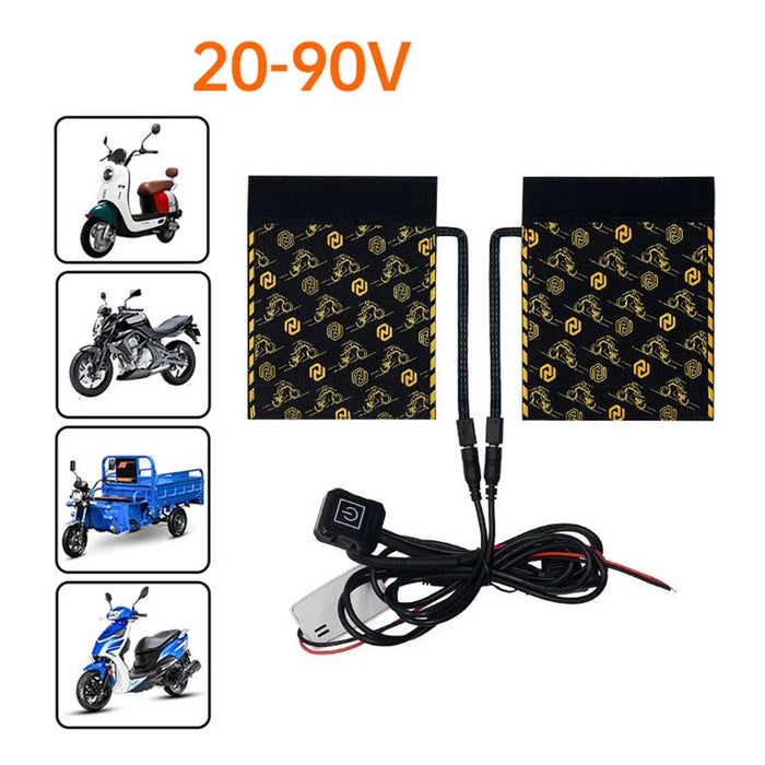 WUPP CSZH-974C1 20-90V 5+1 Gear Motorcycle Handlebar Heating Grips Pattern Design Heated Grip with Memory Function, 80cm ACC Cable - 7