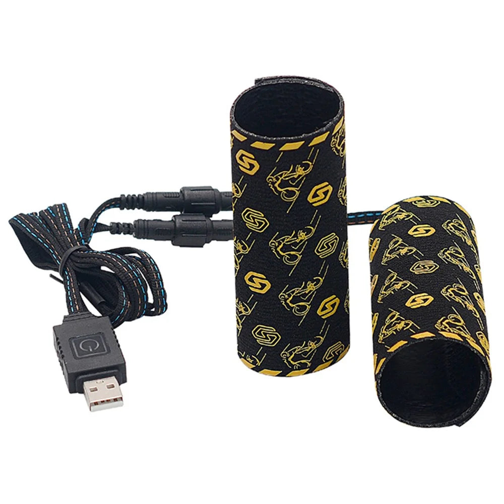 WUPP CSZH-974K1 Motorcycle Heated Grips with Memory Function Pattern Design Electric Handle Sleeve Support 6 Temperature Adjustment - 1