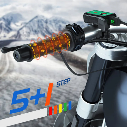 WUPP CSZH-974K1 Motorcycle Heated Grips with Memory Function Pattern Design Electric Handle Sleeve Support 6 Temperature Adjustment - 2