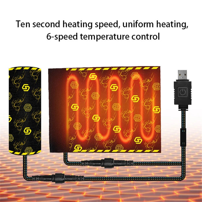 WUPP CSZH-974K1 Motorcycle Heated Grips with Memory Function Pattern Design Electric Handle Sleeve Support 6 Temperature Adjustment - 5