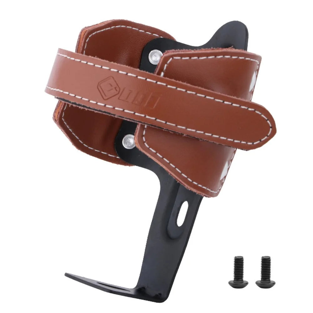 ODI Genuine Cow Leather Bottle Cage Bike Mount Water Bottle Holder, with Screw - Brown - 1
