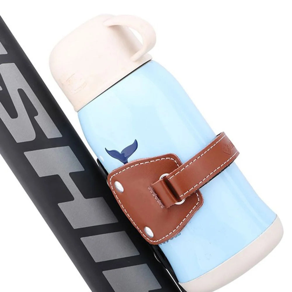 ODI Genuine Cow Leather Bottle Cage Bike Mount Water Bottle Holder, with Screw - Brown - 4