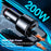 P6J 12V-24V Car Dual 100W USB Fast Phone Charger with iP+Micro+USB-C Cable - 7