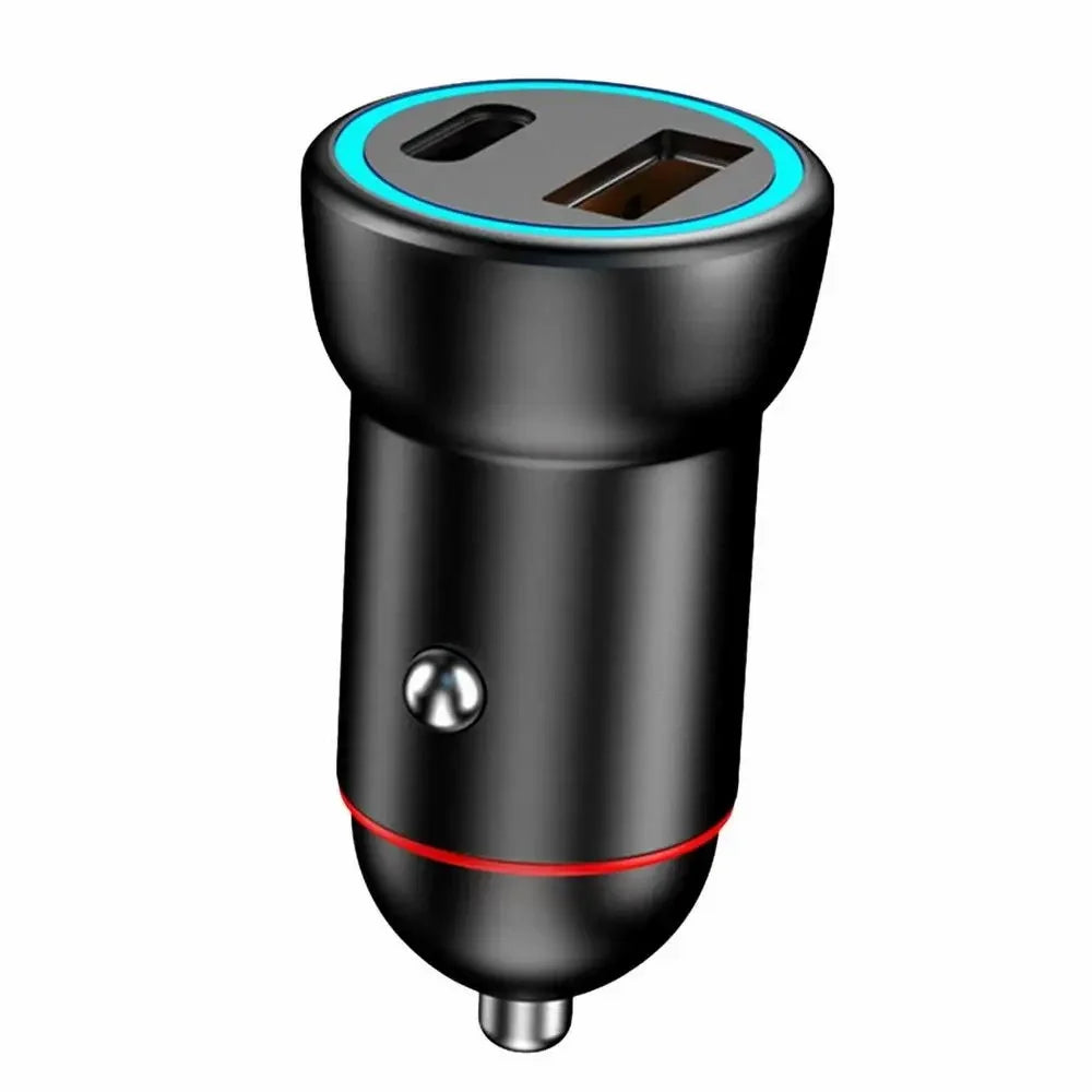 P3 100W Fast Charging Type-C+USB Car Charger with 3-in-1 Cable for Apple / Huawei / Xiaomi - 1
