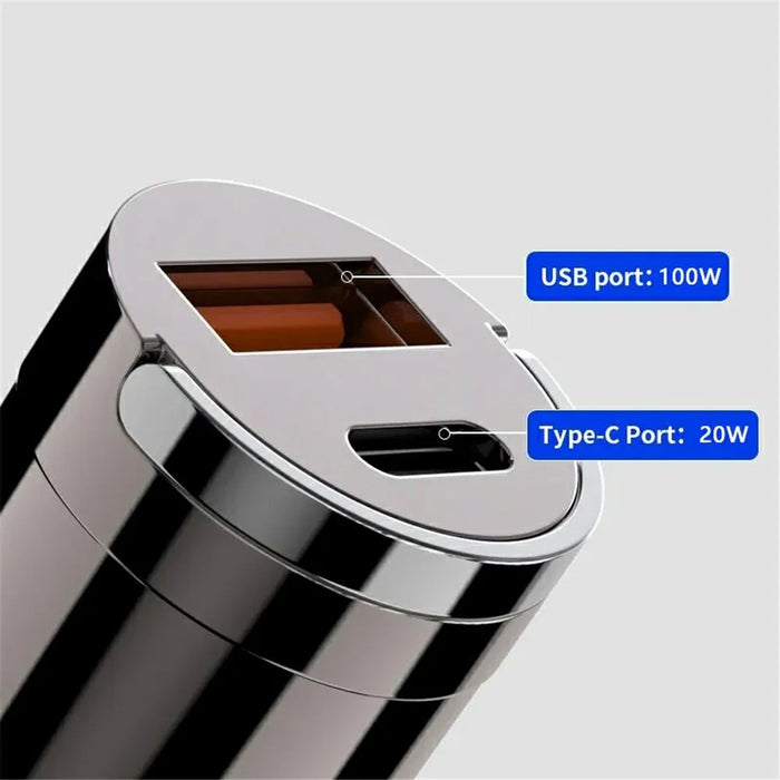 G20 12-24V 120W USB+Type-C Cellphone Fast Charging Adapter Car Charger with 100W 3-in-1 Cable - 3