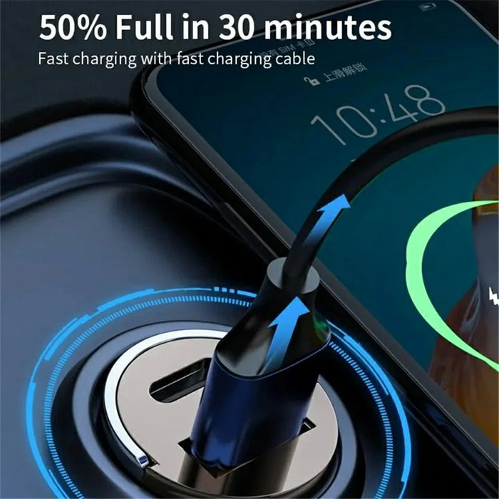 G20 12-24V 120W USB+Type-C Cellphone Fast Charging Adapter Car Charger with 100W 3-in-1 Cable - 7
