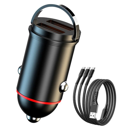 G50S 12-24V Dual USB Ports 200W Car Charger Adapter with 100W Super Fast Charging Cable - 1