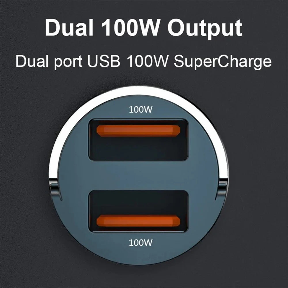 G50S 12-24V Dual USB Ports 200W Car Charger Adapter with 100W Super Fast Charging Cable - 3