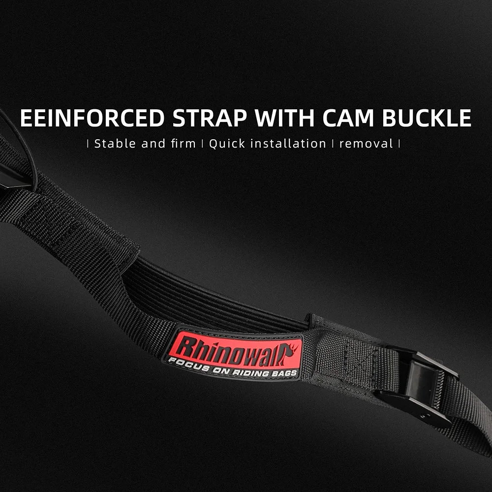 RHINOWALK MTR005BK Motorcycle Rear Rack Luggage Fixing Band Pannier Bag Fasten Strap with Metal Buckle - 2