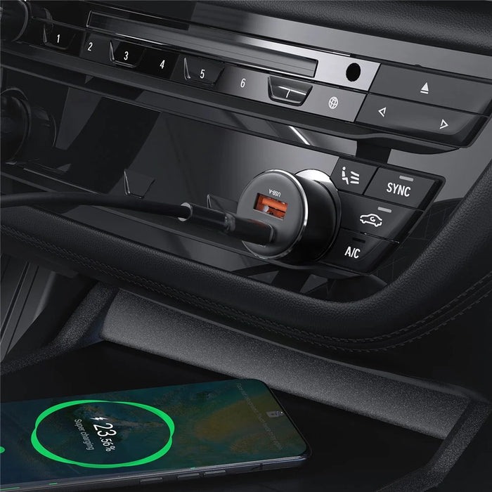 ACEFAST B12 60W USB-A+Type-C Car Charger Cigarette Lighter Phone Fast Charging Adapter - 4