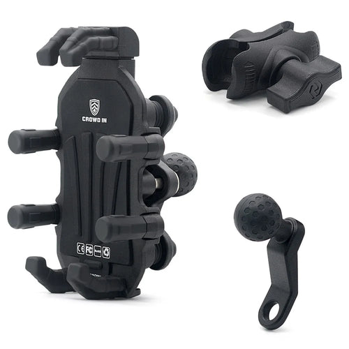 WUPP CS-1990B1 Motorcycle Rearview Mirror Phone Holder Aluminum Alloy Anti Shake Phone Mount - 1
