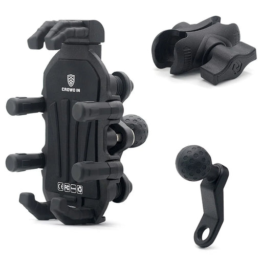 WUPP CS-1990B1 Motorcycle Rearview Mirror Phone Holder Aluminum Alloy Anti Shake Phone Mount - 1