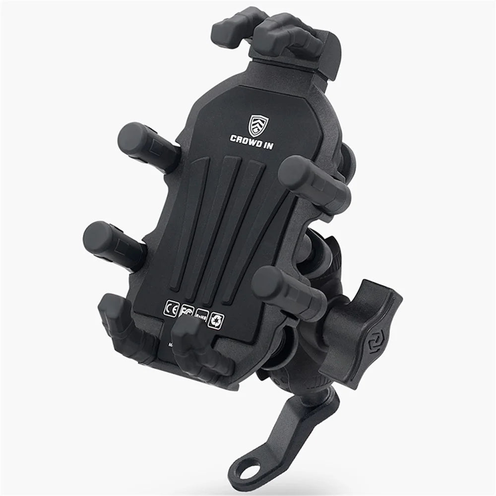 WUPP CS-1990B1 Motorcycle Rearview Mirror Phone Holder Aluminum Alloy Anti Shake Phone Mount - 2