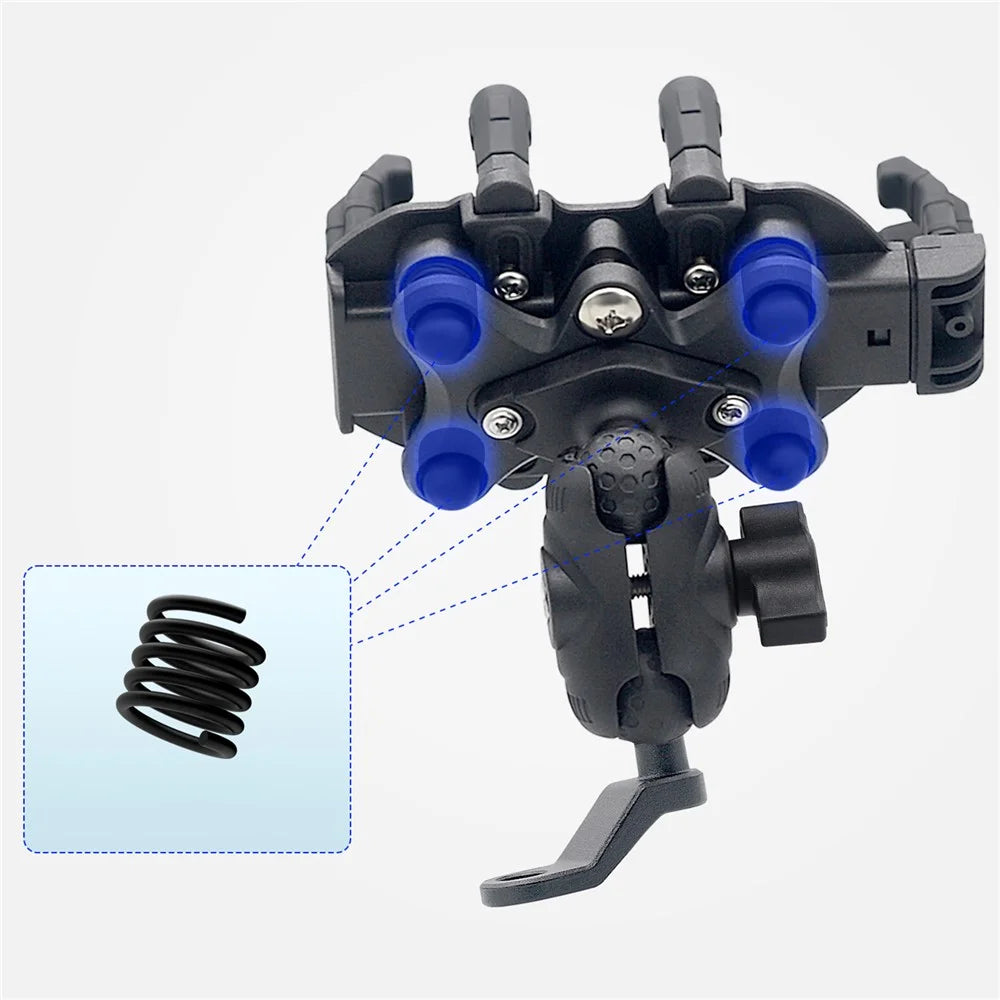 WUPP CS-1990B1 Motorcycle Rearview Mirror Phone Holder Aluminum Alloy Anti Shake Phone Mount - 4