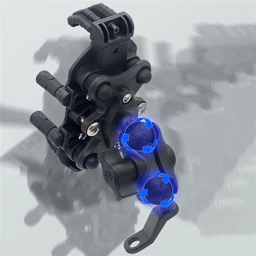 WUPP CS-1990B1 Motorcycle Rearview Mirror Phone Holder Aluminum Alloy Anti Shake Phone Mount - 5