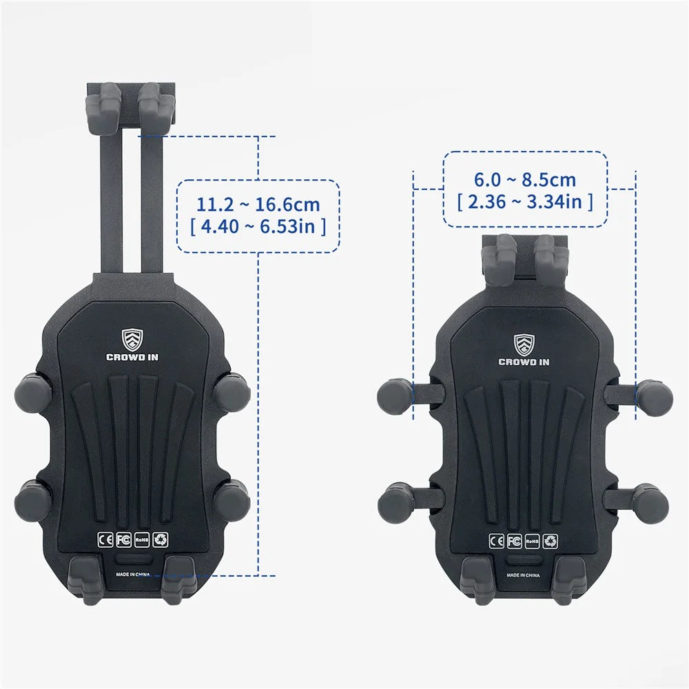 WUPP CS-1990B1 Motorcycle Rearview Mirror Phone Holder Aluminum Alloy Anti Shake Phone Mount - 7
