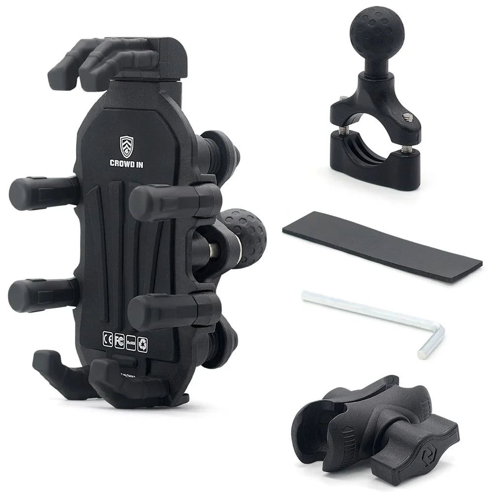 WUPP CS-1990A1 Motorcycle Handlebar Phone Mount Clamp Aluminum Alloy Anti-Shake Bike Phone Holder - 1
