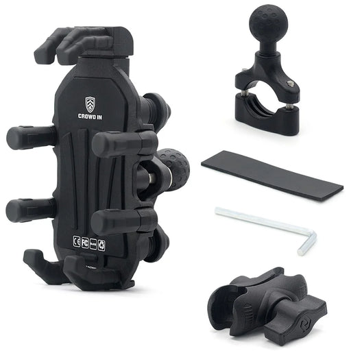 WUPP CS-1990A1 Motorcycle Handlebar Phone Mount Clamp Aluminum Alloy Anti-Shake Bike Phone Holder - 1