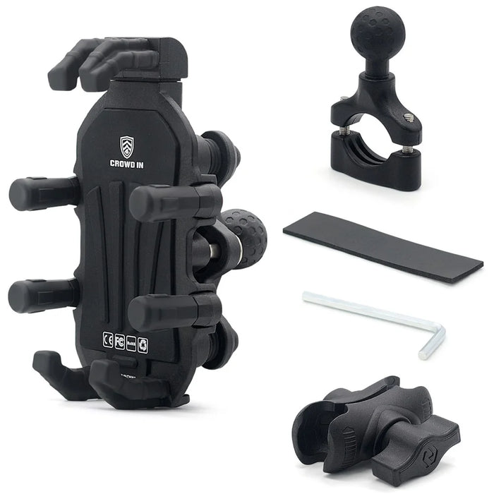WUPP CS-1990A1 Motorcycle Handlebar Phone Mount Clamp Aluminum Alloy Anti-Shake Bike Phone Holder - 1