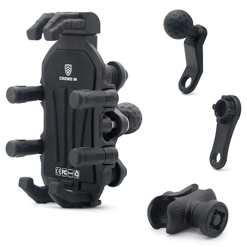 WUPP CS-1990D1 Anti-theft Motorcycle Phone Holder Rearview Mirror Aluminum Alloy Phone Mount Clamp - 1