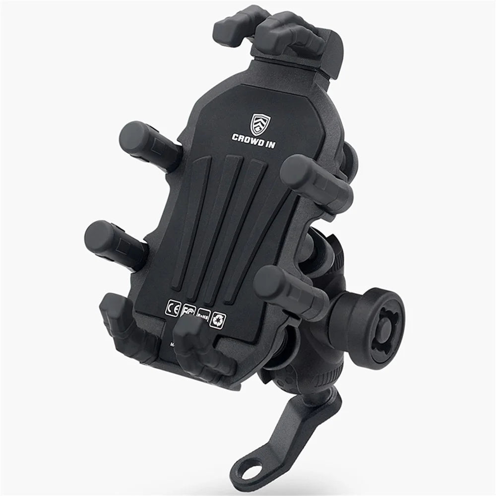 WUPP CS-1990D1 Anti-theft Motorcycle Phone Holder Rearview Mirror Aluminum Alloy Phone Mount Clamp - 2