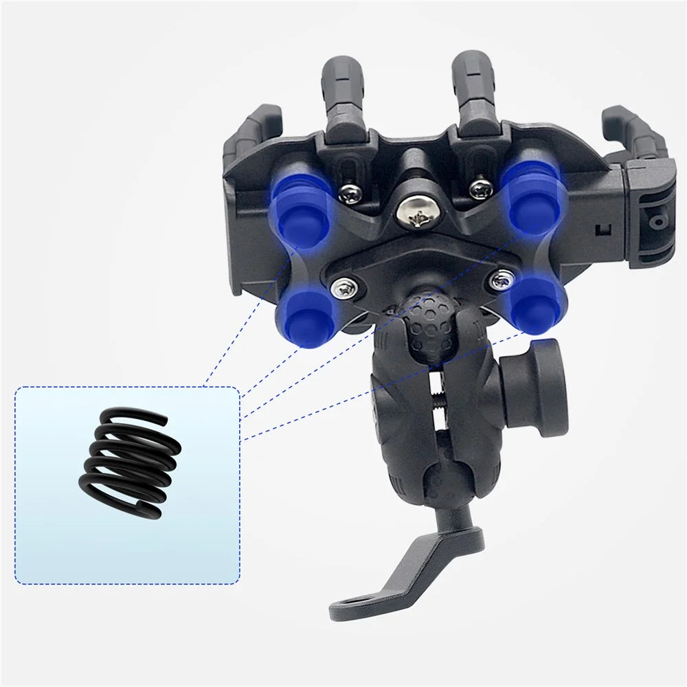 WUPP CS-1990D1 Anti-theft Motorcycle Phone Holder Rearview Mirror Aluminum Alloy Phone Mount Clamp - 4