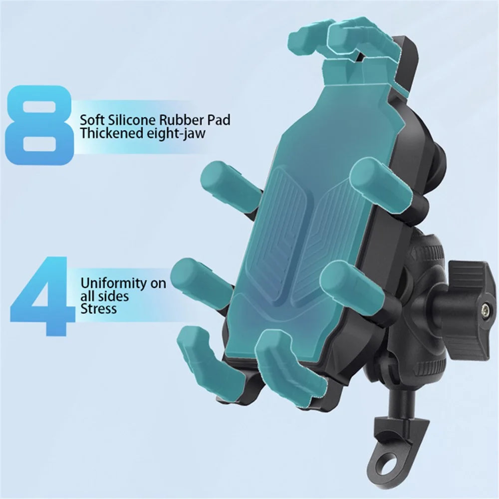 WUPP CS-1988A2 Rearview Mirror Phone Mount Adjustable Motorcycle Bike CNC Ball Head Aluminum Alloy Phone Holder - 3