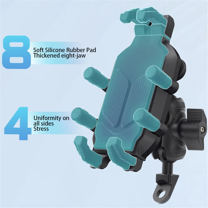WUPP CS-1988A2 Rearview Mirror Phone Mount Adjustable Motorcycle Bike CNC Ball Head Aluminum Alloy Phone Holder - 3